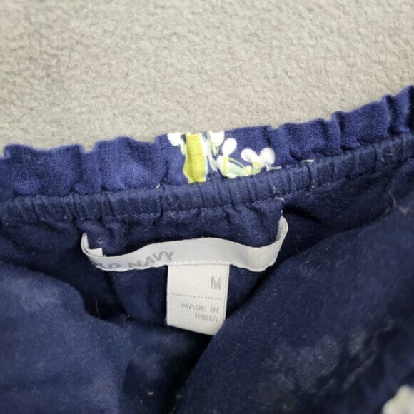 Old Navy‎ Blue Floral Mini Dress Women's Size Medium Boho Babydoll Pockets Beach - Picture 3 of 5